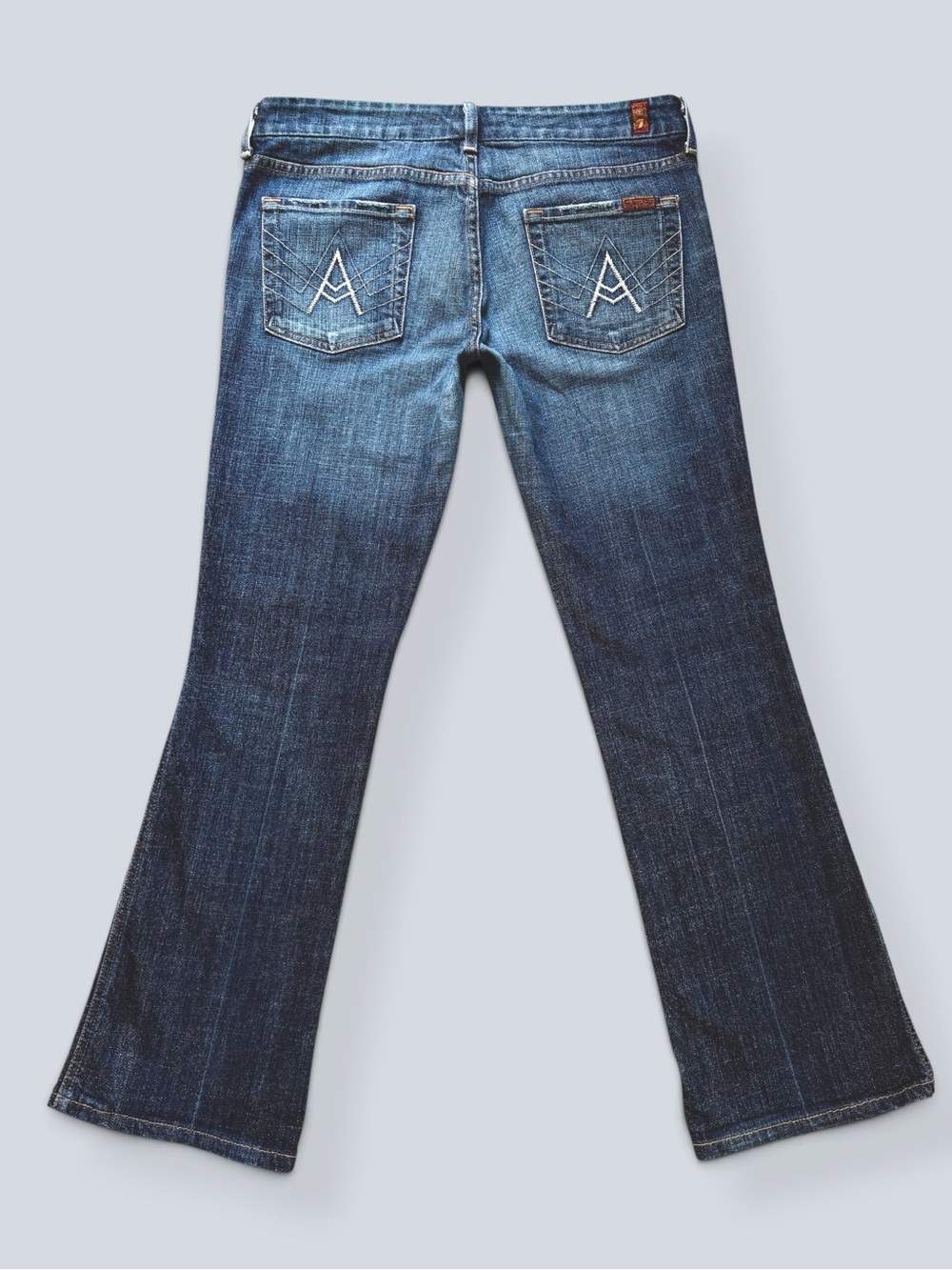 7 For All Mankind Vintage A Pocket Flare Jeans Size 30 Y2K - Picture 2 of 14